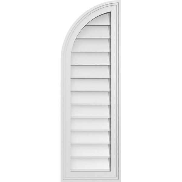 Ekena Millwork Quarter Round Top Left Surface Mount PVC Gable Vent w/ 2"W x 1-1/2"P Brickmould Frame, 12"W x 36"H GVPQL12X3602SN - main
